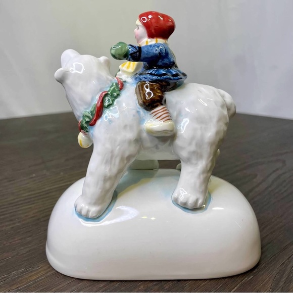 ME Ink Vintage 1995 Engelbreit Polar Bear Child Nature Genius Figurine Charpente - Picture 6 of 9